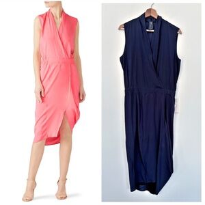 Zero + Maria Cornejo || Mio Dress Silk Stretch Navy Blue 8